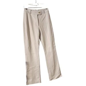 St. John Sport by Marie Gray 100 % Leather Pants Made in Italy White Size 6